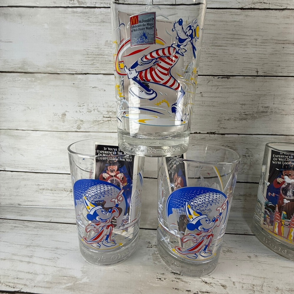 Vintage McDonalds Disney World 25th Anniversary Remember the Magic Glasses Set 6 - Picture 2 of 6